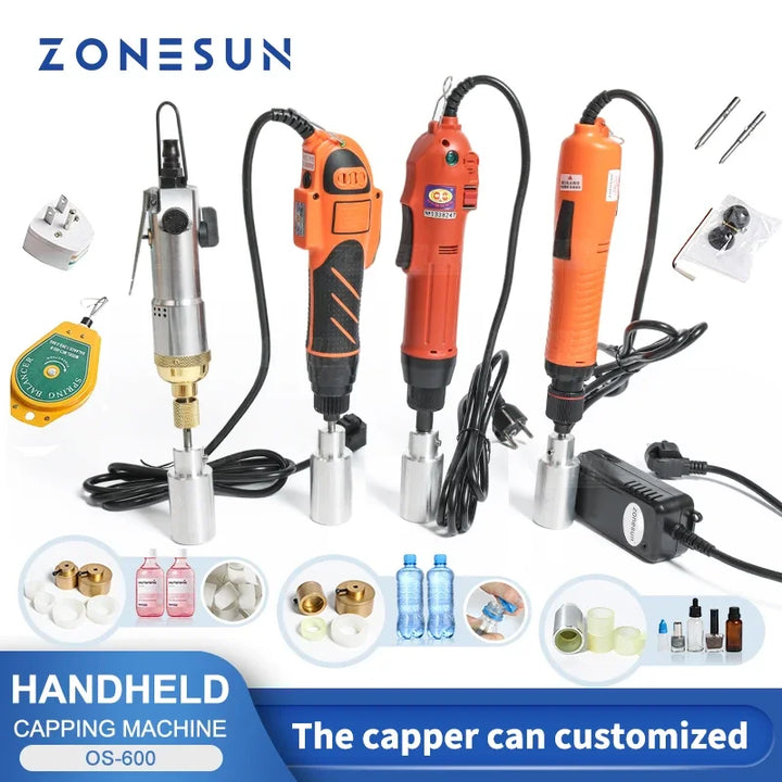 Hand-held electric capping machine is mainly used for tightening and loosening the screw cap.