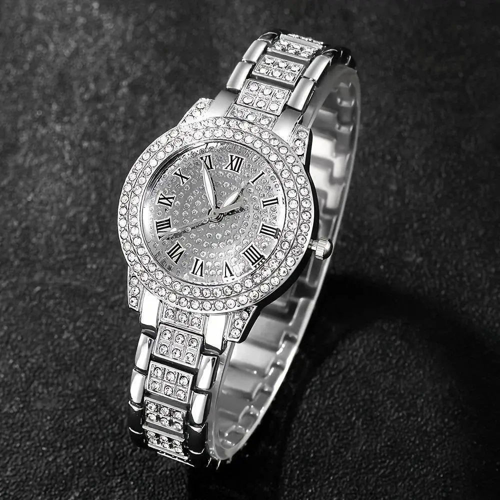 4 Pcs Casual And Fashionable Couple Watches Quartz Watches Women's Watches Matched With Couple Necklace Set - ACHETE LTD