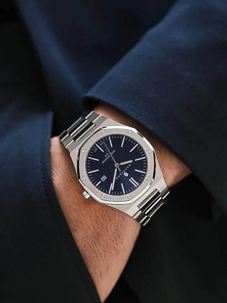 SAPPHERO Men's Watches Luxury Brands Stainless Steel Watches For Men Waterproof Clock Quartz Watches Men's Gifts Wristwatch - ACHETE LTD