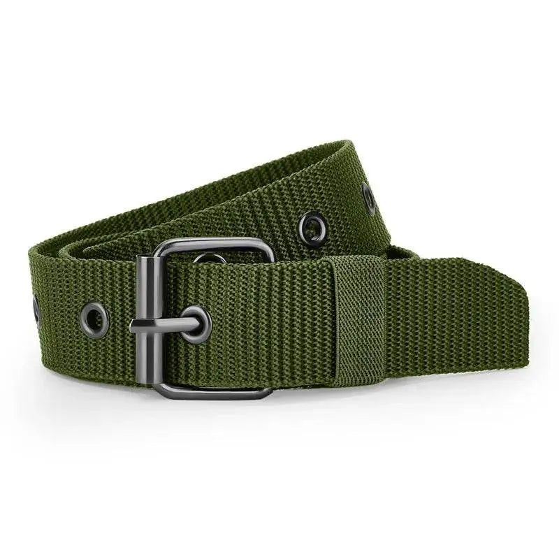 Perforated canvas belt, 120 cm men pin buckle belt, student youth Korean version, versatile jeans belt, Men Canvas Belt - ACHETE LTD