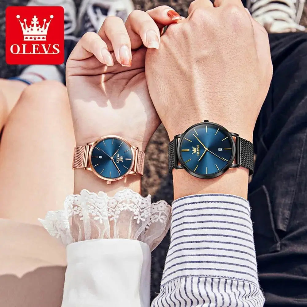 OLEVS Lover Watches Simplicity Mesh Belt Couple Watches - ACHETE LTD