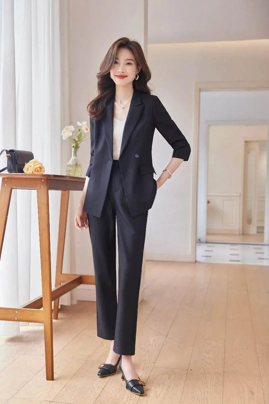 Professional Long-Sleeved Trouser Suits for Women, Fashionable Trousers, High Quality, Show, Elegant, New, Autumn and Winter - ACHETE LTD
