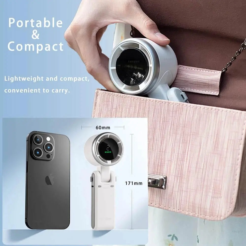 Portable Turbo Fan Mini Hanging Neck Fan USB Rechargeable Handheld Fan 3600mAh Foldable Mini Neck Fan Portable Small Turbo Fan - ACHETE LTD