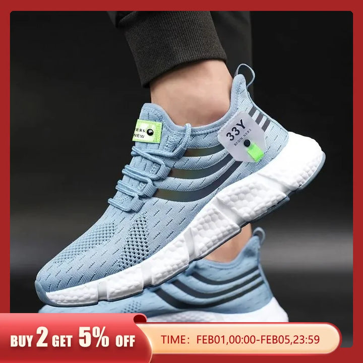 Men Casual Sport Shoes Breathable Lightweight Sneakers Outdoor Mesh Black Running Shoes Athletic Jogging Tenis Walking Shoes