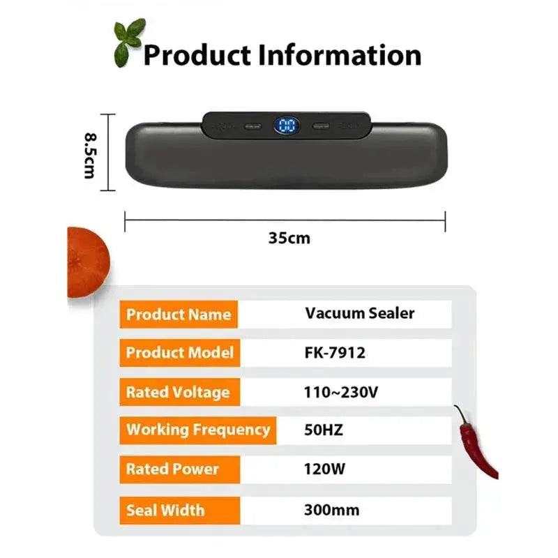 Vacuum Sealer Packaging Machine Food Vacuum Sealer With Free 10pcs Vacuum bags Household Vacuum Food Sealing - ACHETE LTD