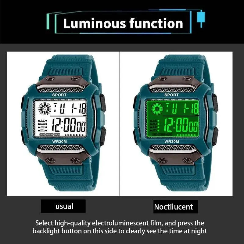 YIKAZE Y11 Men's Sports Watches Waterproof Outdoor Digital Men's Watches LED Alarm Clock Electronic watches for man Student kids - ACHETE LTD