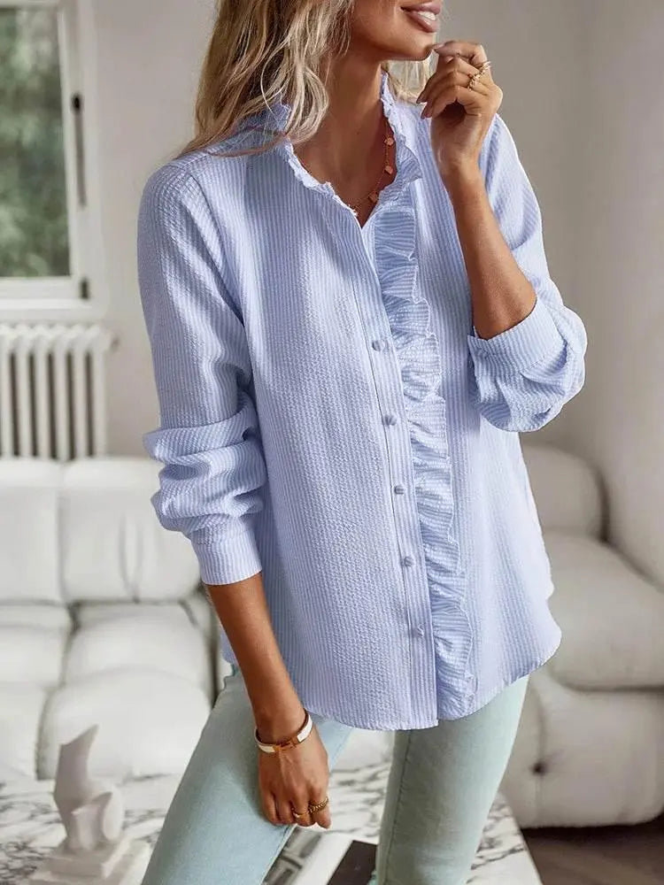 Fashion New Women Elegant Office Shirt,Long Sleeve Top Causal Comfort Simple Shirt,Shirts & Blouses,Tops For Women,Women Clothes - ACHETE LTD