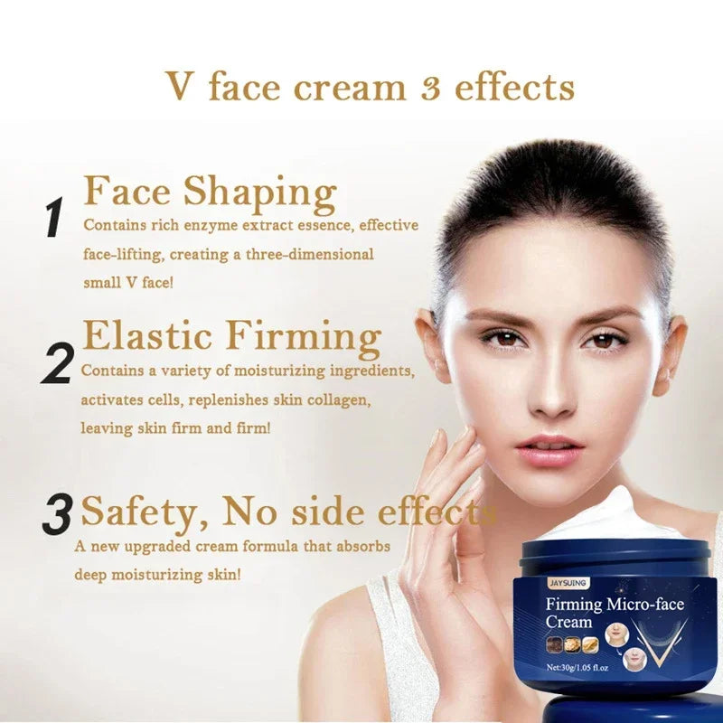 V-Line Firming Cream for Slimmer Face - Tighten, Lift, and Nourish with Natural Plant Essence - Anti-Aging and Moisturizing - 100% Effective