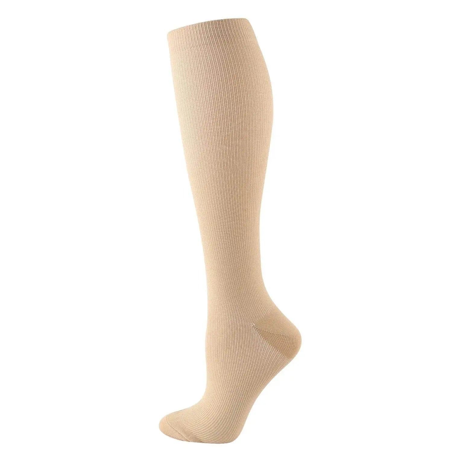 6 Pairs Solid Color Compression Socks Nurse Compression Socks Black Skin Color - ACHETE LTD
