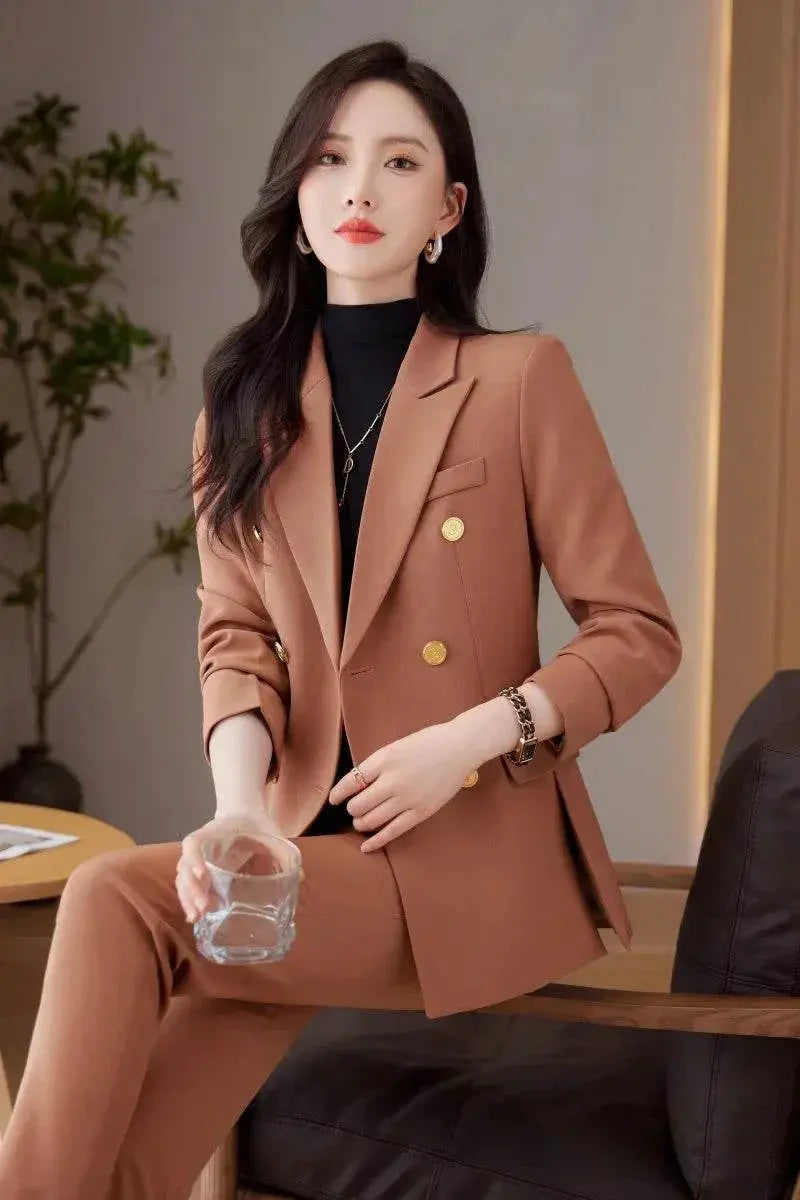 Professional Long-Sleeved Trouser Suits for Women, Fashionable Trousers, High Quality, Show, Elegant, New, Autumn and Winter - ACHETE LTD