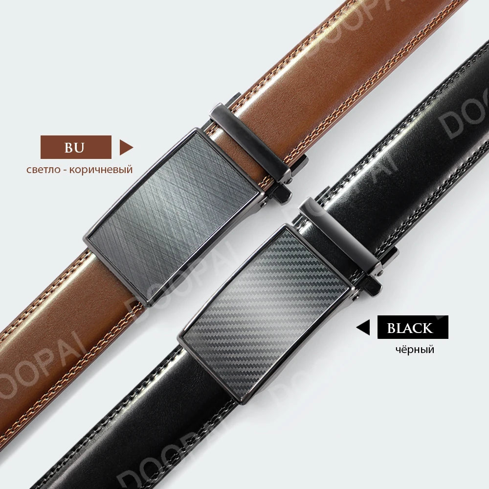 Stylish DOOPAI Leather Ratchet Belt - Adjustable, Genuine, & Durable