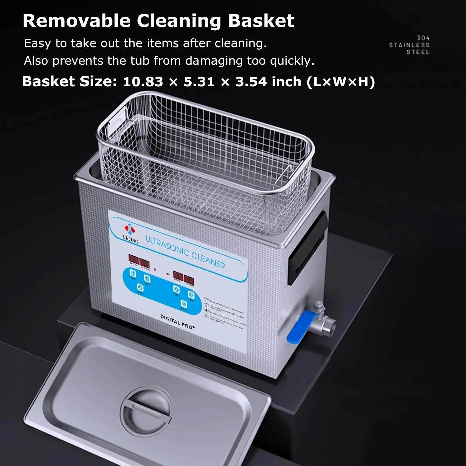 6.5L Ultrasonic Cleaner Heated Ultra Sonic Cleaner With Timer 40kHz Ultrasonic Cleaning Machine for Carburetor Engine Parts - ACHETE LTD