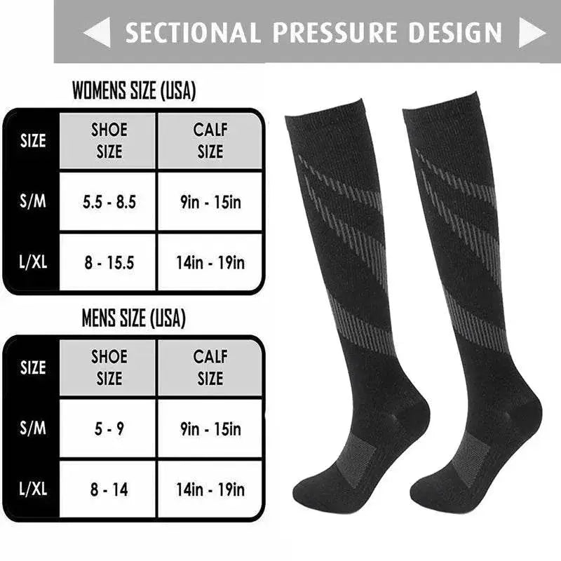 Men's Sports Compression Socks Varicose Veins Cycling Socks Nursing Running Compression Socks Nurse Outdoor Natural Hiking - ACHETE LTD