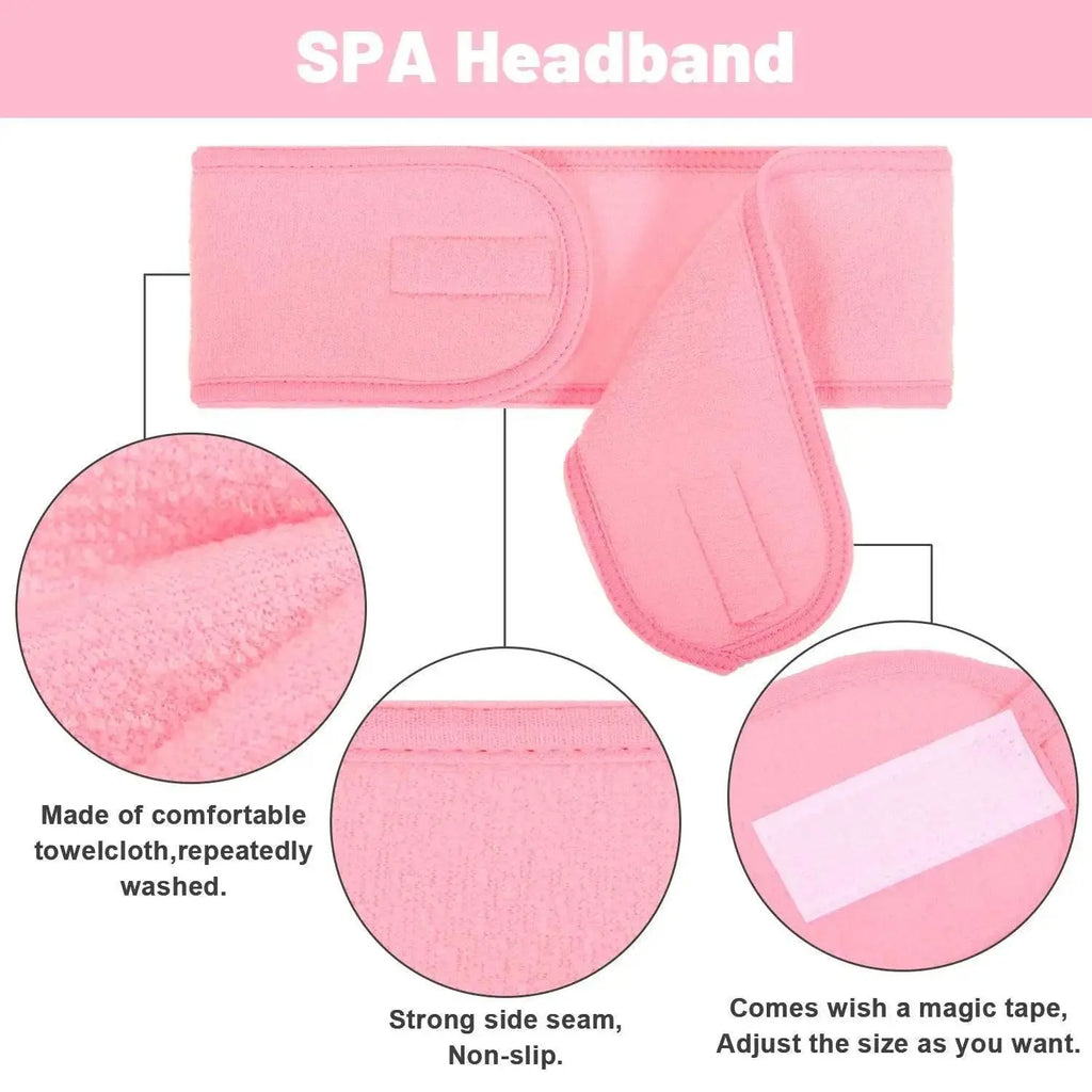 Adjustable Head Band Wide Hairband Yoga Spa Bath Shower Makeup Wash Face Cosmetic Headband for Women Ladies Make Up Accessories - ACHETE LTD