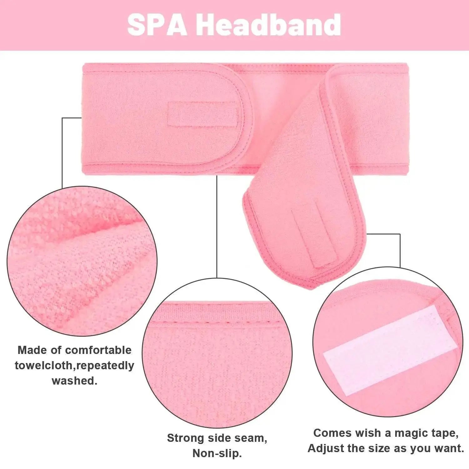 Adjustable Head Band Wide Hairband Yoga Spa Bath Shower Makeup Wash Face Cosmetic Headband for Women Ladies Make Up Accessories - ACHETE LTD