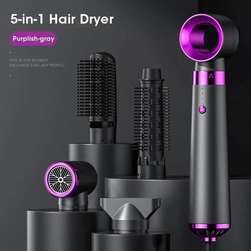 5 In 1 Hair Dryer Hair Blower Hot Cold Air Styler Comb Brush Hairdryer Electric Blowing 220V EU Plug Free Shipping - ACHETE LTD
