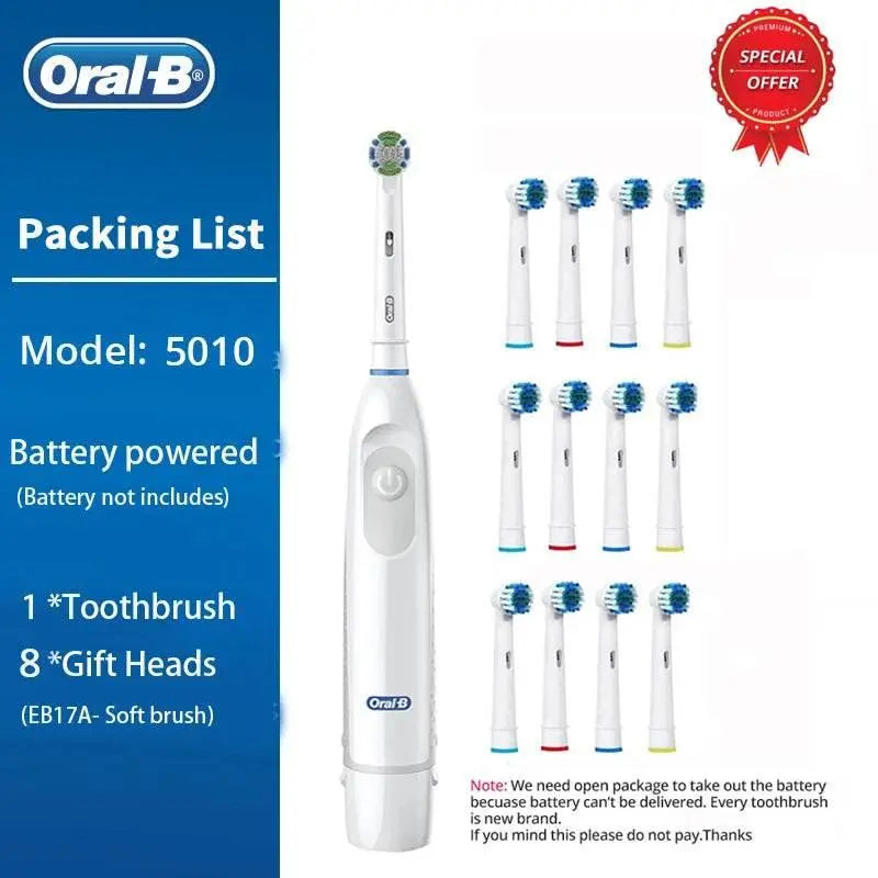 Oral B Electric Toothbrush 5010 Rotation Clean Teeth Adult Teeth Brush Precision Clean Electric Tooth Brush With Extra Refills - ACHETE LTD