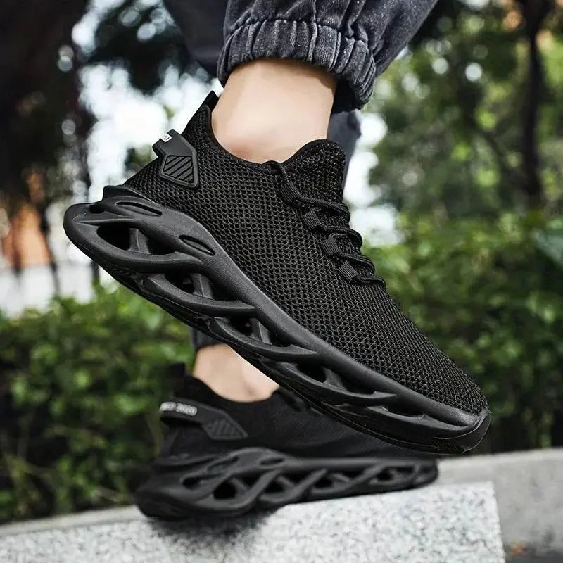 Men Casual Sport Shoes Breathable Lightweight Sneakers Outdoor Mesh Black Running Shoes Athletic Jogging Tenis Walking Shoes - ACHETE LTD