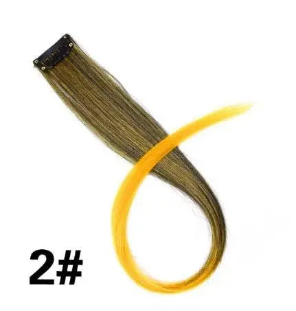 Alileader Clip On Hair Extension 57Color Ombre Straight Hair Extension Clip In Hairpieces High Temperature Faber Hair Pieces - ACHETE LTD