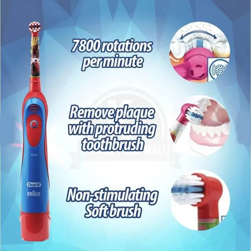 Oral B Electric Toothbrush for Kid Soft Brush Rotation Clean Teeth Brush For Kid Gentle Clean Teeth Waterproof Kid Tooth Brush - ACHETE LTD