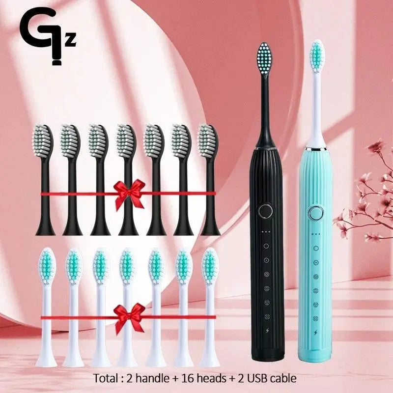 GeZhou N105 Sonic Electric Toothbrush Adult Timer Brush USB Rechargeable Electric Tooth Brushes with 8pcs Replacement Brush Head - ACHETE LTD