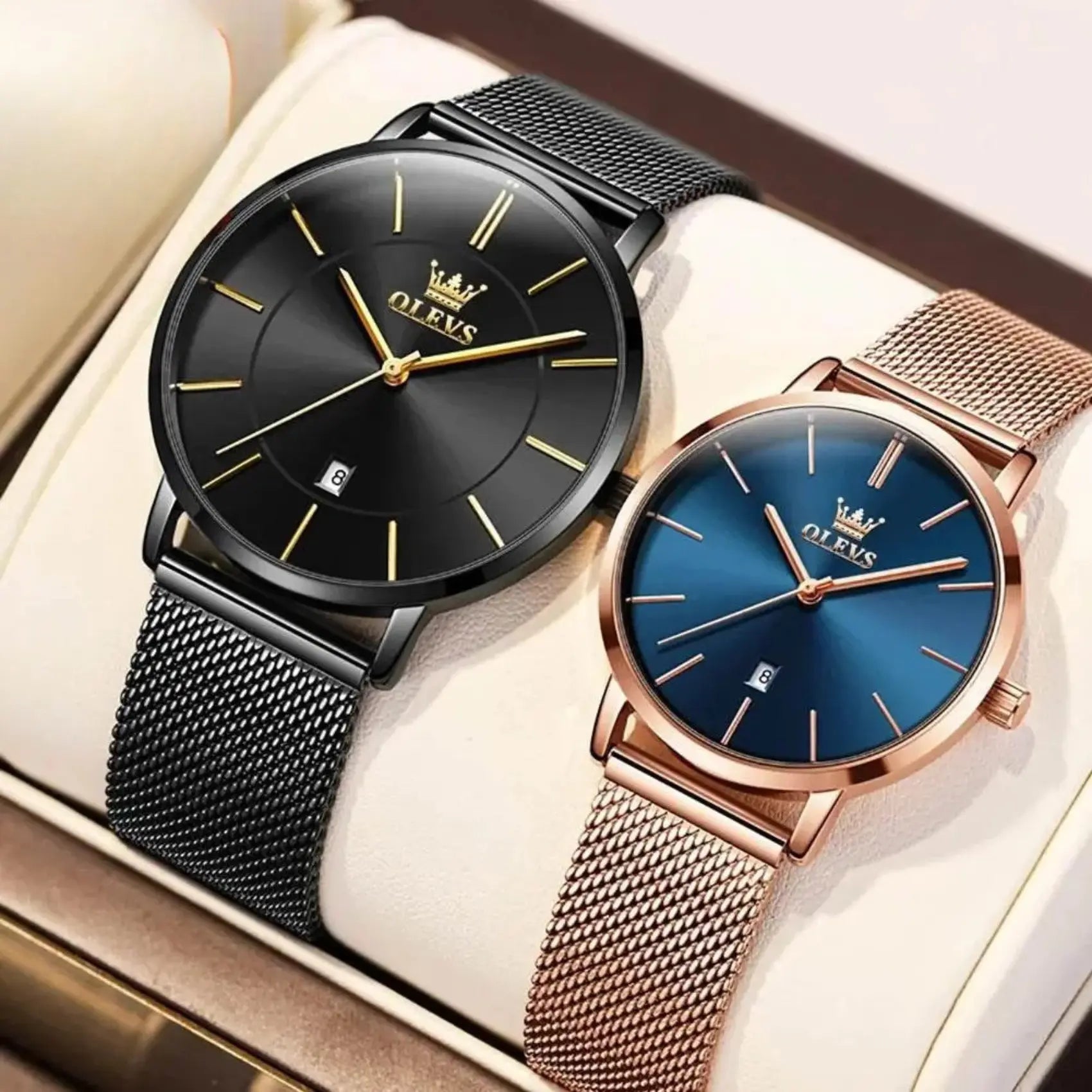 Simplicity Mesh Belt Couple Watches ACHETE LTD
