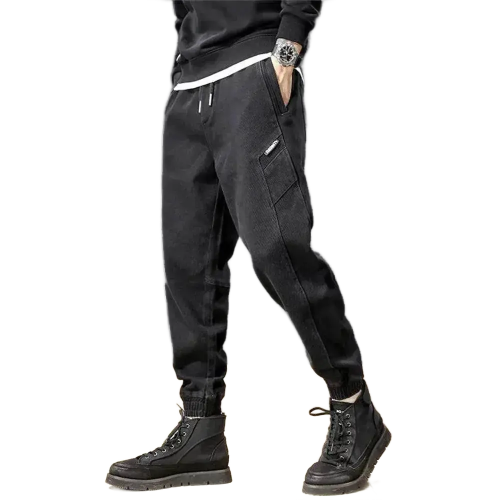 Spring Summer Black Blue Cargo Jeans Men Streetwear Denim Jogger Pants Men Baggy Harem Jean Trousers Harem Jean Trousers - ACHETE LTD