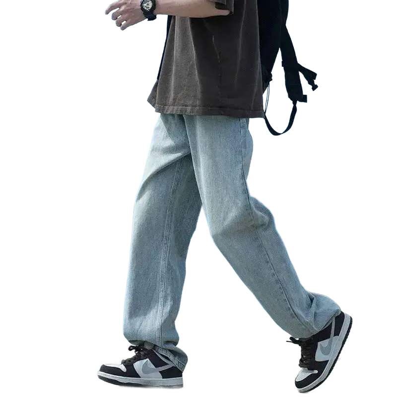 High Street Washed Jeans Men's Thin Loose Wide Leg Trousers Spring And Autumn Men's Casual Straight Pants Pantalon Homme Jean - ACHETE LTD