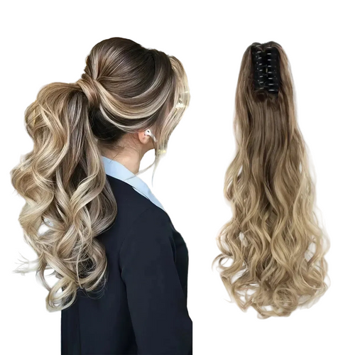 Claw Clip Wavy Ponytail.