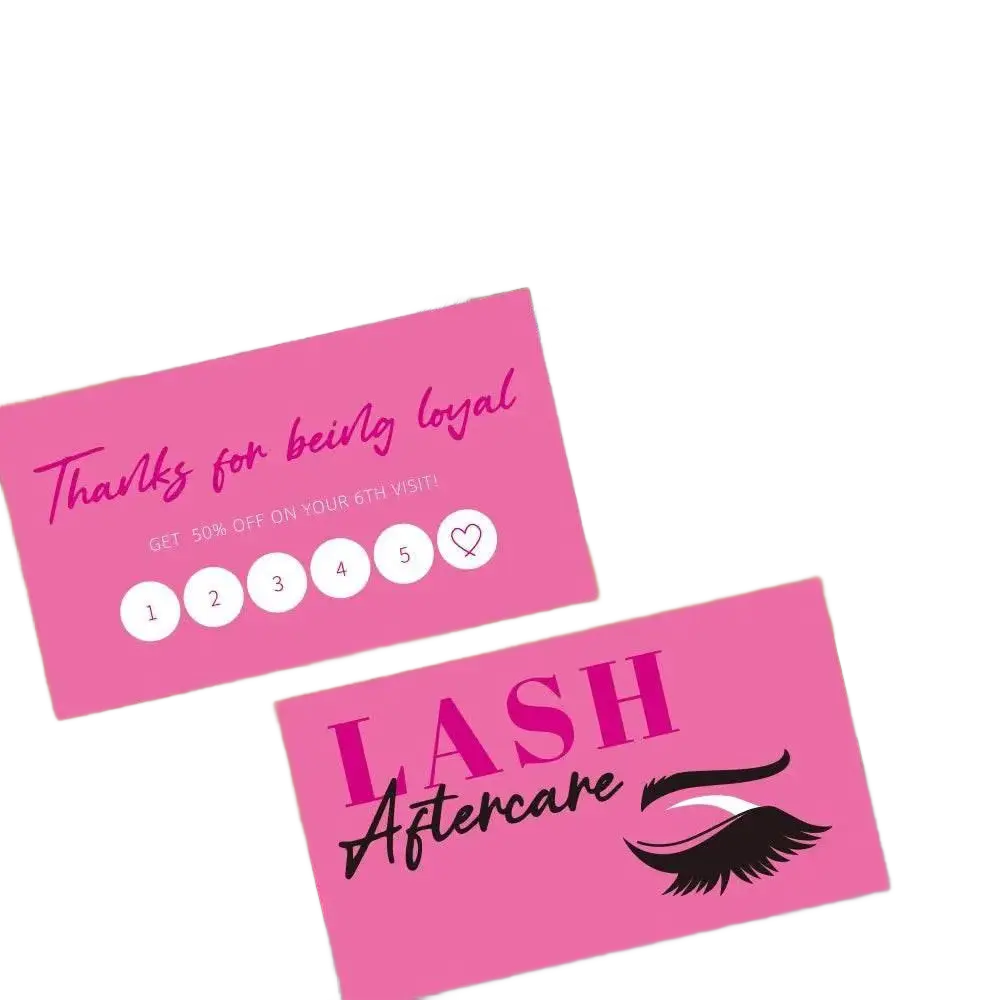 Lash Extension Loyalty Cards.