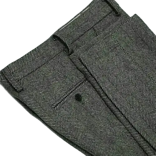 Trousers for Men Gray Herringbone Men's Trousers Retro Autumn Wool Tweed Pants Men's Clothing Plus Size for Gentleman Trousers - ACHETE LTD