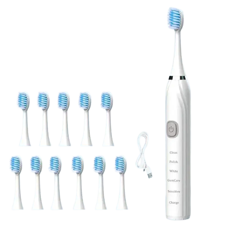 Sonic Electric Toothbrush Cleaning Brush For Adult Automatic Rechargeable Soft Hair Waterproof Ultrasonic Tooth Brush 4 heads - ACHETE LTD
