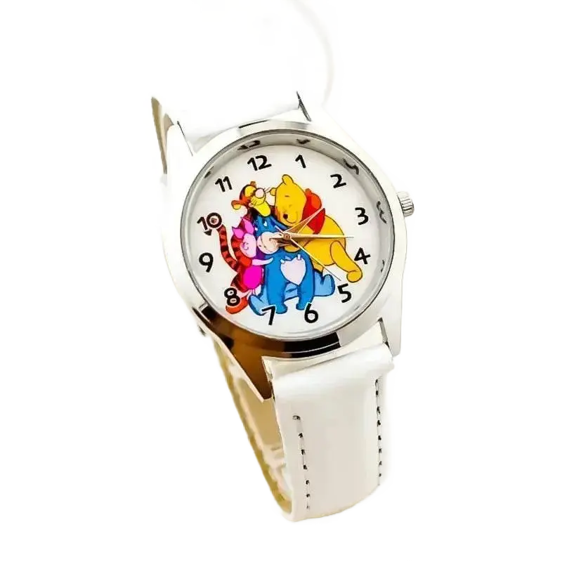 MINISO Disney Children's Watches Winnie Bear Tigger Piggy Pi Jie Yi Er Children's Watch Leather Band Glass Dial Watch - ACHETE LTD