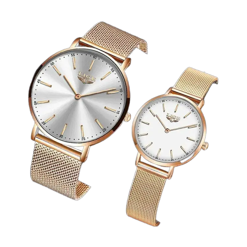 2021 LIGE Lover Watches Top Brand Luxury Ultra Thin Simple Couple Watches Couple Gift Quartz Wristwatches Fashion Paired Watches - ACHETE LTD