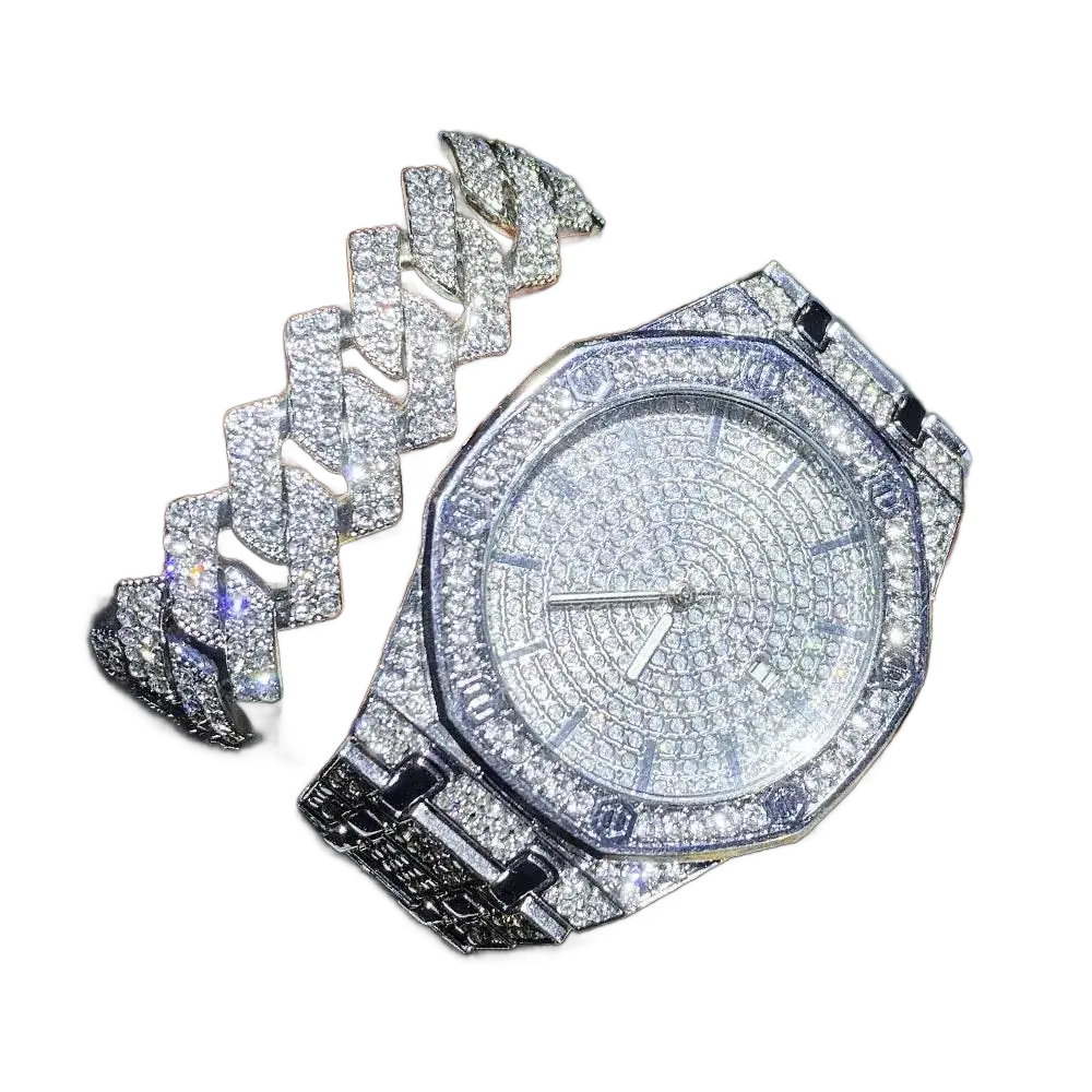 Iced Out Watch for Men Gold Watch for Men Hip Hop Fashion Cool Bling Bling Gold Diamond Luxury Mens Watch Dropshipping Relogio - ACHETE LTD