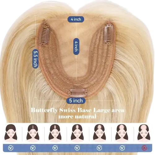 100% Remy Blonde Hair Toppers.