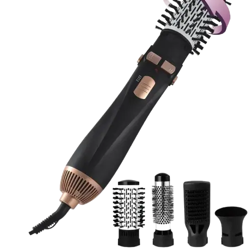 Hot Air Brush 4 Head Replaceable Hair Dryer Comb One Step Blower Strong Wind Electric Straightener Roller Curler Styling Tools - ACHETE LTD