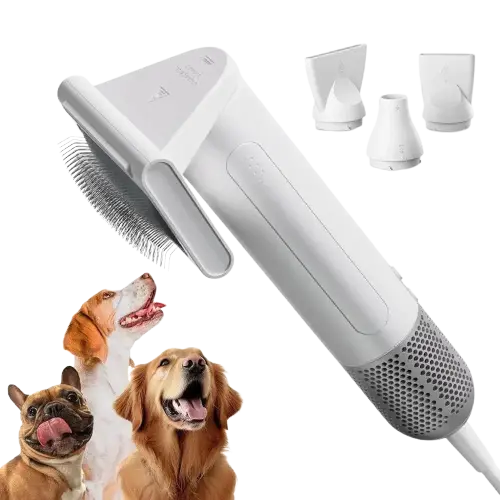 2-in-1 Grooming kit for pet dog hair dryer and professional grooming brush, handheld portable High speed force blower - ACHETE LTD