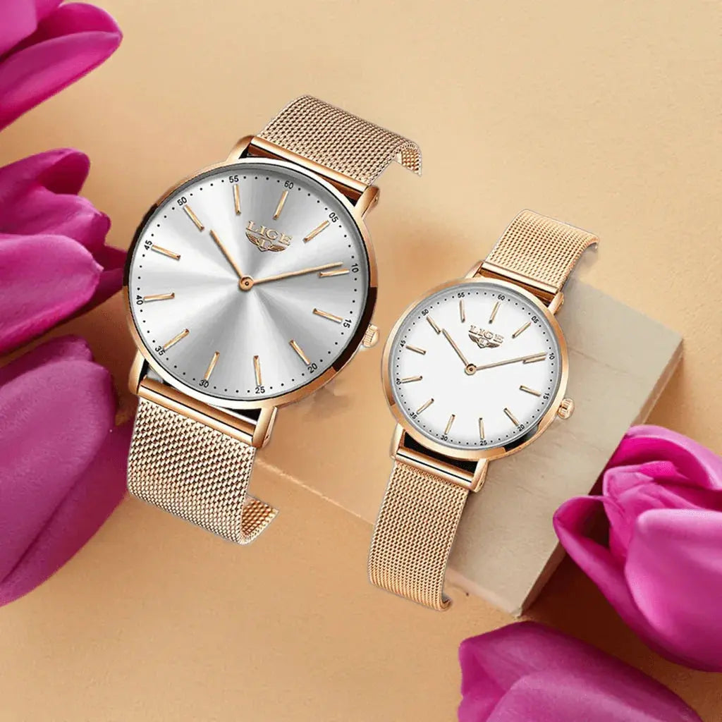 2021 LIGE Lover Watches Top Brand Luxury Ultra Thin Simple Couple Watches Couple Gift Quartz Wristwatches Fashion Paired Watches - ACHETE LTD