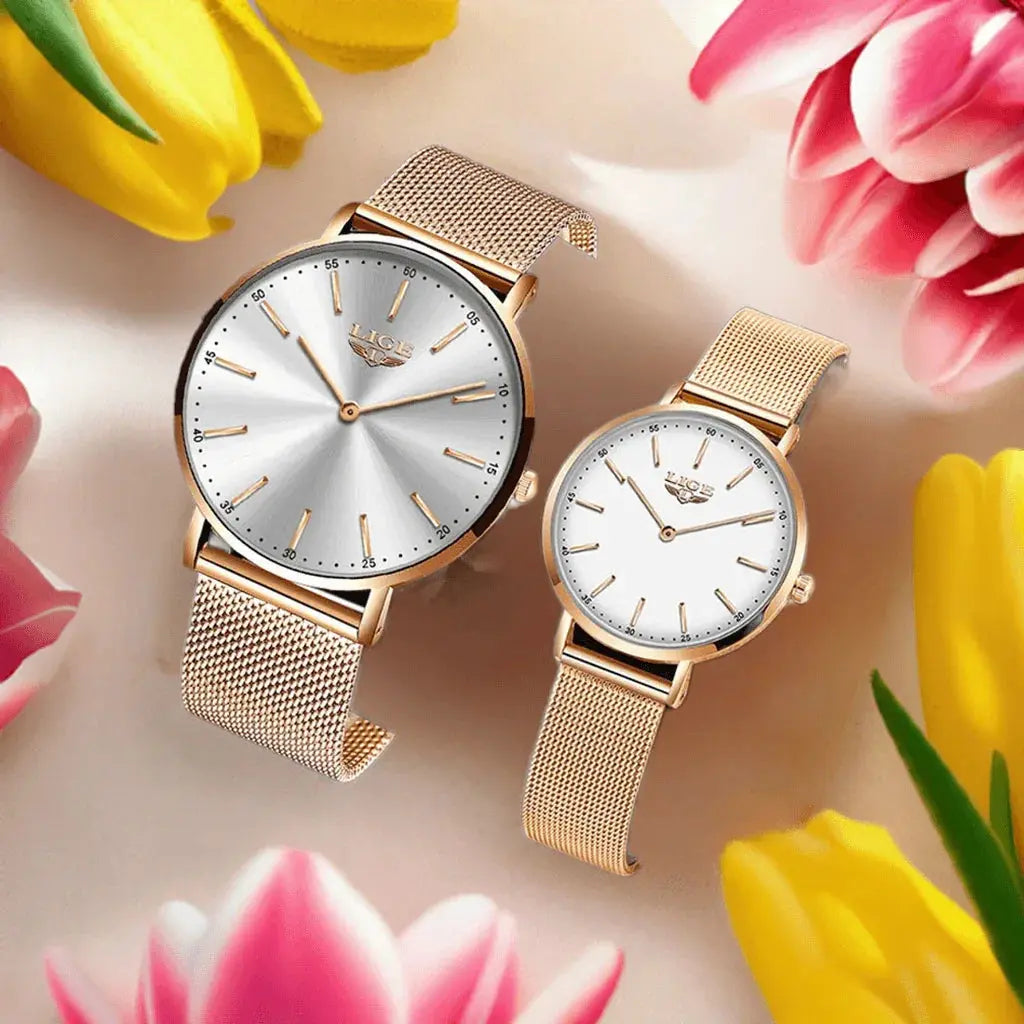 2021 LIGE Lover Watches Top Brand Luxury Ultra Thin Simple Couple Watches Couple Gift Quartz Wristwatches Fashion Paired Watches - ACHETE LTD