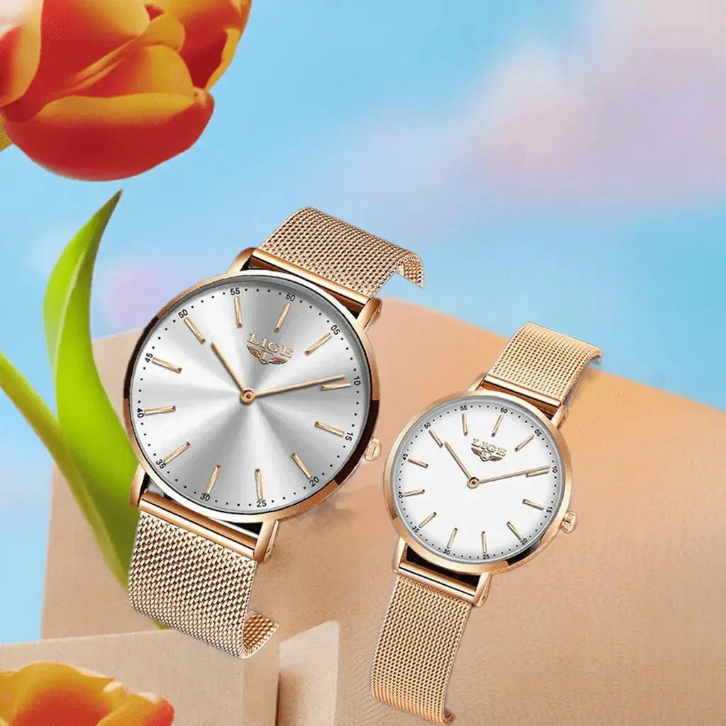 2021 LIGE Lover Watches Top Brand Luxury Ultra Thin Simple Couple Watches Couple Gift Quartz Wristwatches Fashion Paired Watches - ACHETE LTD