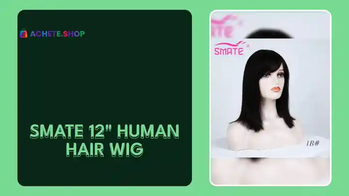 SMATE 12" Human Hair Wig by@Outfy