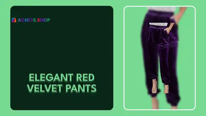 Elegant Red Velvet Pants by@Outfy