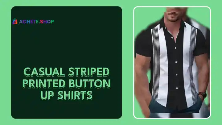 Casual Striped Printed Button Up Shirts by@Outfy