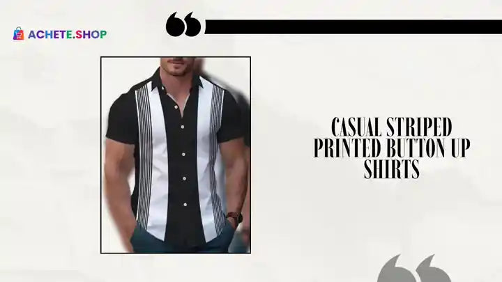Casual Striped Printed Button Up Shirts by@Outfy