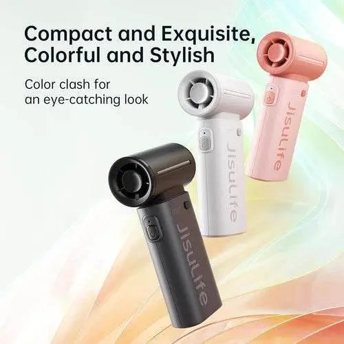 JISULIFE Portable Turbo Fan, Powerful Cooling Handheld 3600mAh, Grey - ACHETE LTD