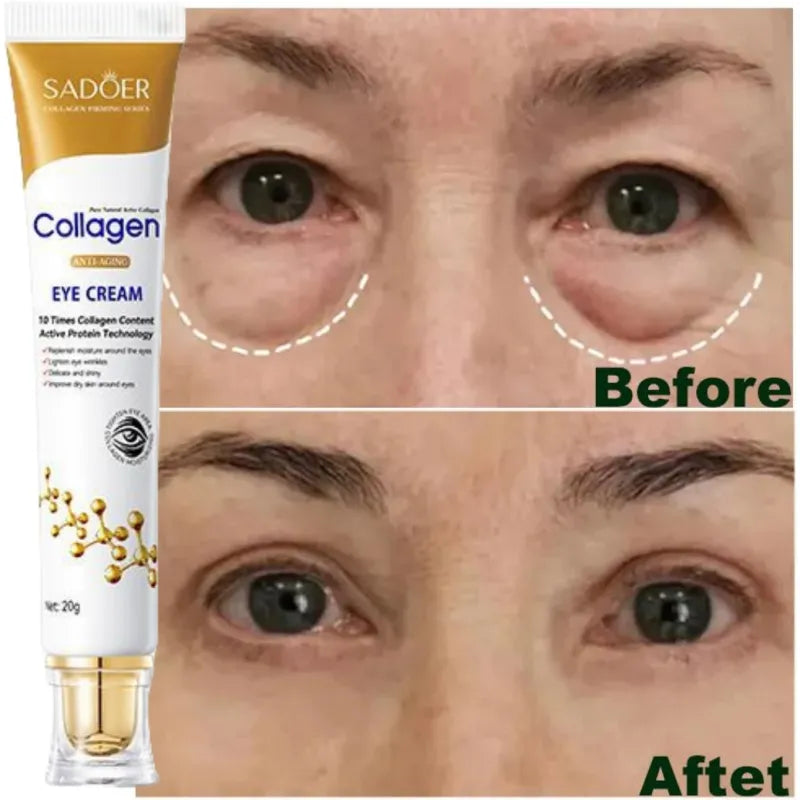 Instant Anti Wrinkle Eye Cream Collagen Fade Brighten Dark Circle Remove Eye Bag Puffiness Lift Firm Fine Line Korean Skin Care